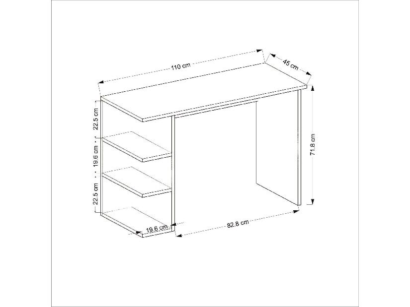 Masă PC Satono (Nuc + alb) 