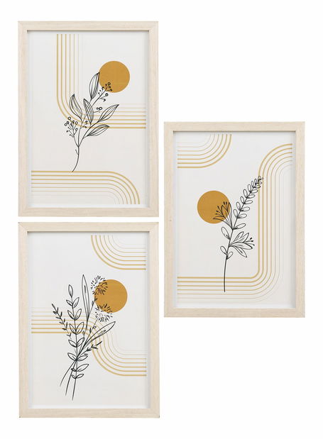 Set 3 ks obrazov Mavandria 1 (prírodná)