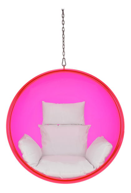 Felakasztható fotel Brynlee Typ 1 (rózsaszín + ezüst + fehér)