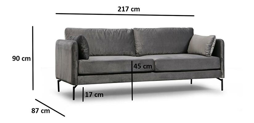 Háromszemélyes kanapé Sinarella (szürke + fekete)