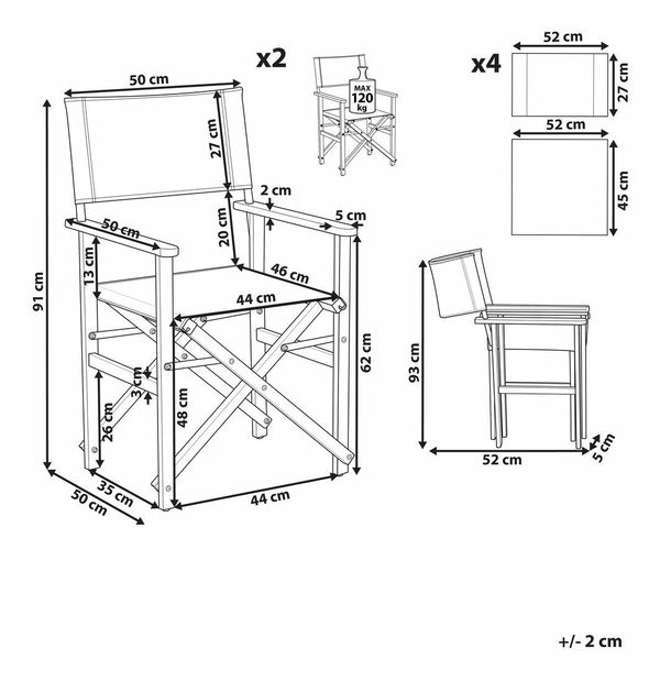 Set 2 vrtne ležaljke s rezervnim presvlakama Ciala (siva + uzorak tukana)