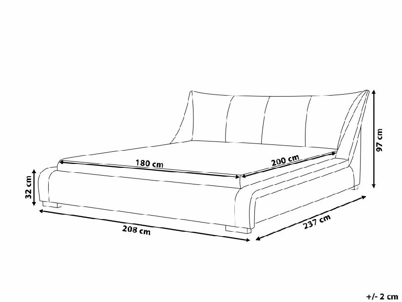 Vízágy 180 cm Zenday (fehér) (matraccal)