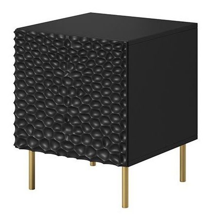 Éjjeliszekrény-szett Enrique (fekete + fekete + arany)