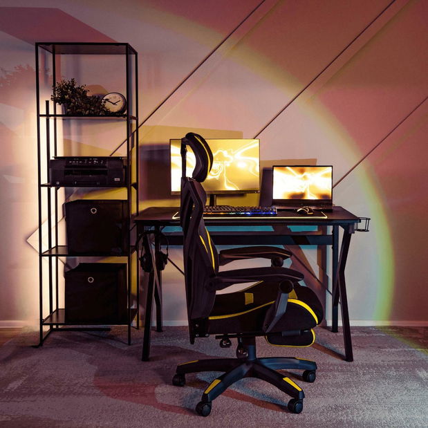 Herné kreslo Mananera (čierna + žltá) 