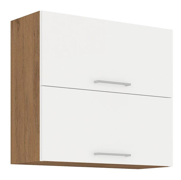 Gornji kuhinjski ormarić Bronte 80 GU-72 2F (hrast lancelot + bijeli sjaj)