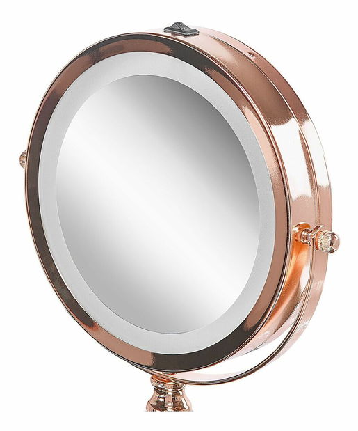 Oglindă cosmetică Beryl (rozauriu) (cu iluminat LED)