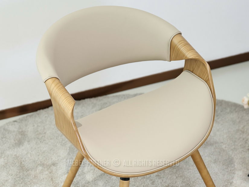 Jedálenská stolička Busque (béžová + dub)