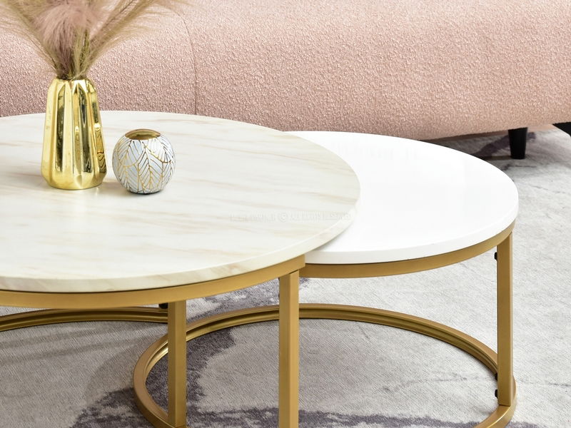 Măsuță de cafea Kolja Zest Xl (bej + auriu)