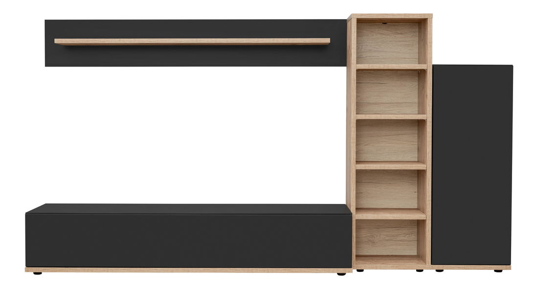 Mobilier living Salk (stejar ribbeck + negru)