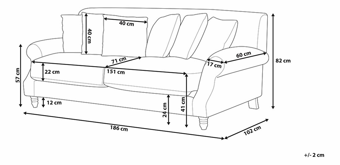 Sofa trosjed Eye (svijetlo bež)