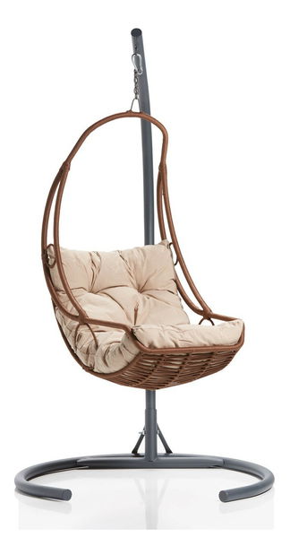 Scaun balansoar de grădină Flora (camel + Negru)