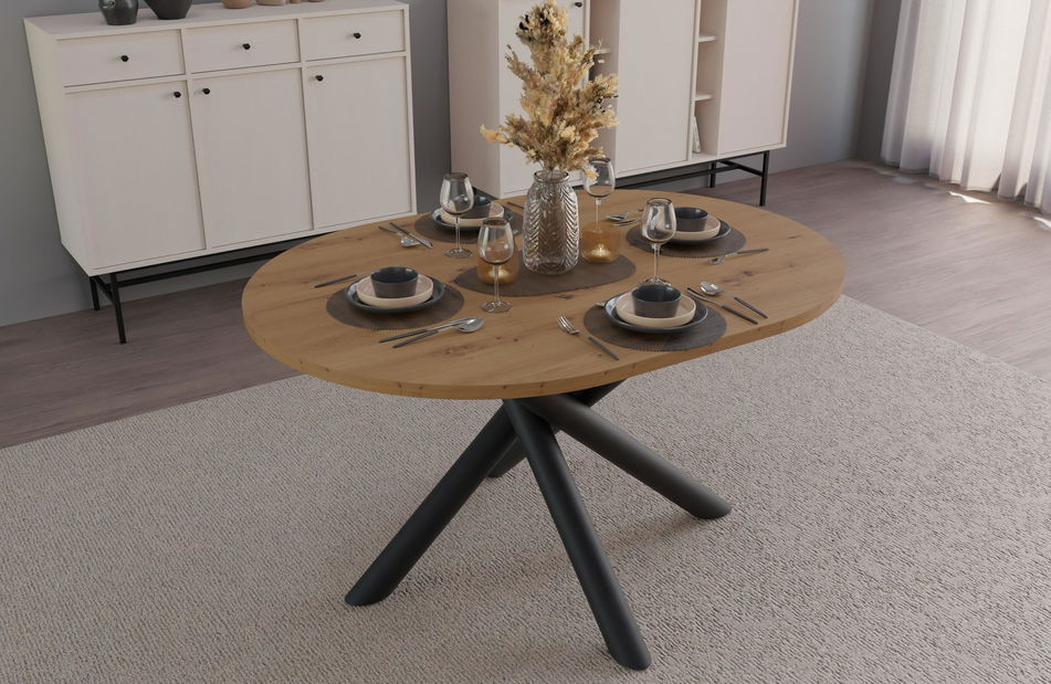 Oválny jedálenský stôl Ossla (dub artisan)