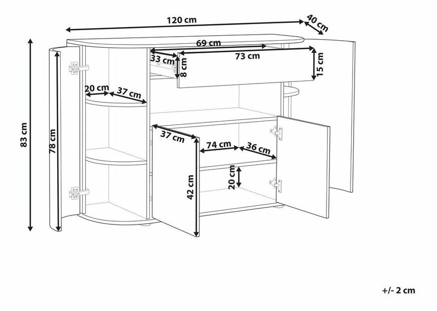 Comodă Jerza (nuc deschis) *vânzare stoc