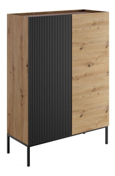 Comodă Zloriana 2D (stejar artisan + negru)