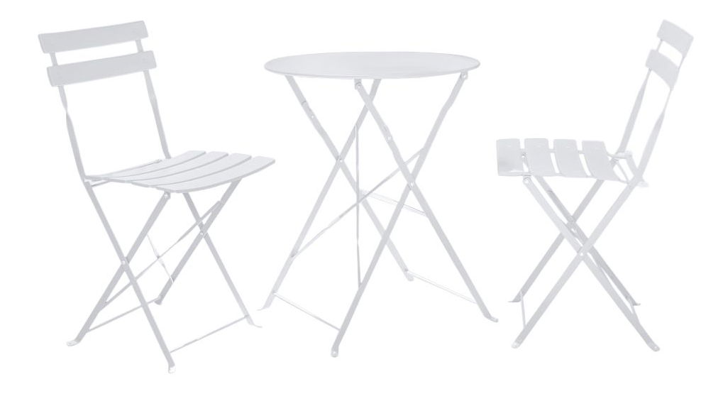 Set mobilier de grădină Obas 210970 (alb) (pentru 2 persoane)