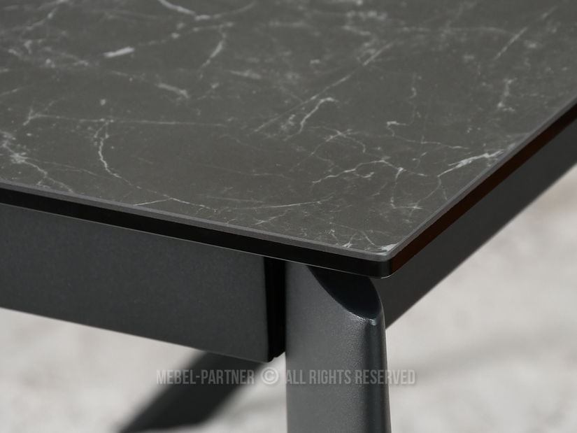 Masă de sufragerie Tornado (marmură neagră + negru)
