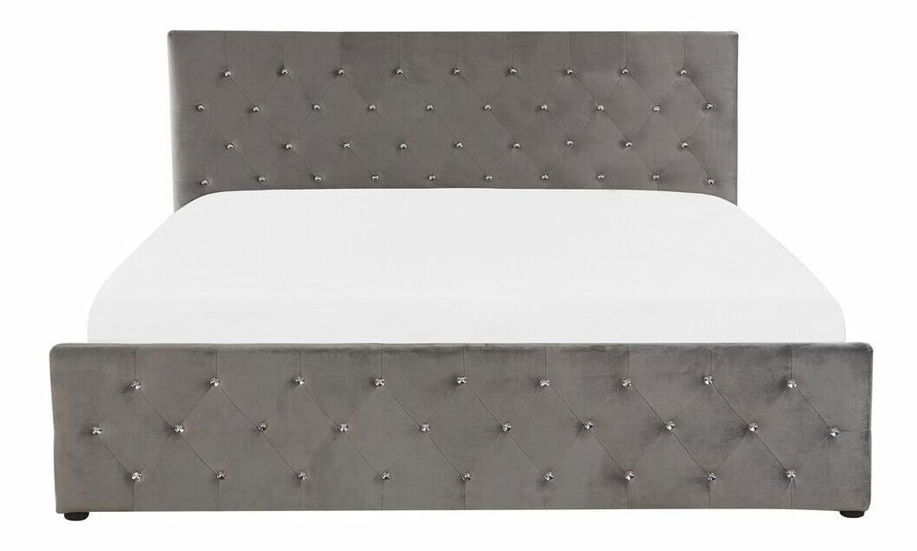 Manželská posteľ 160 cm AMESIA (sivá) (s roštom a úl. priestorom)