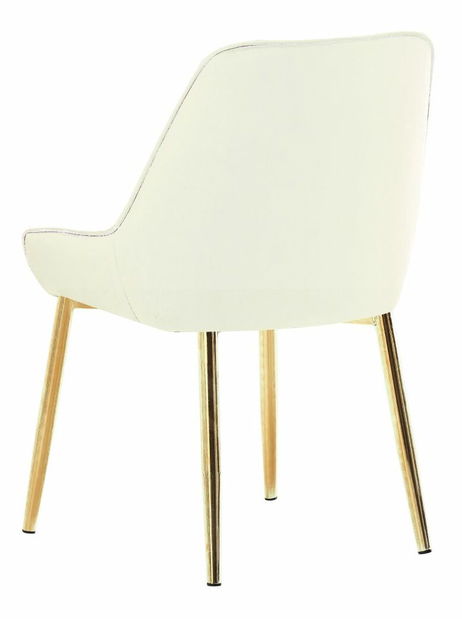 Scaun sufragerie Soddy (bej + gold crom + auriu) *vânzare stoc