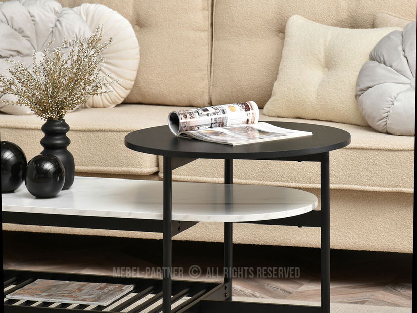 Măsuță de cafea Lorelail Xl (alb + negru)