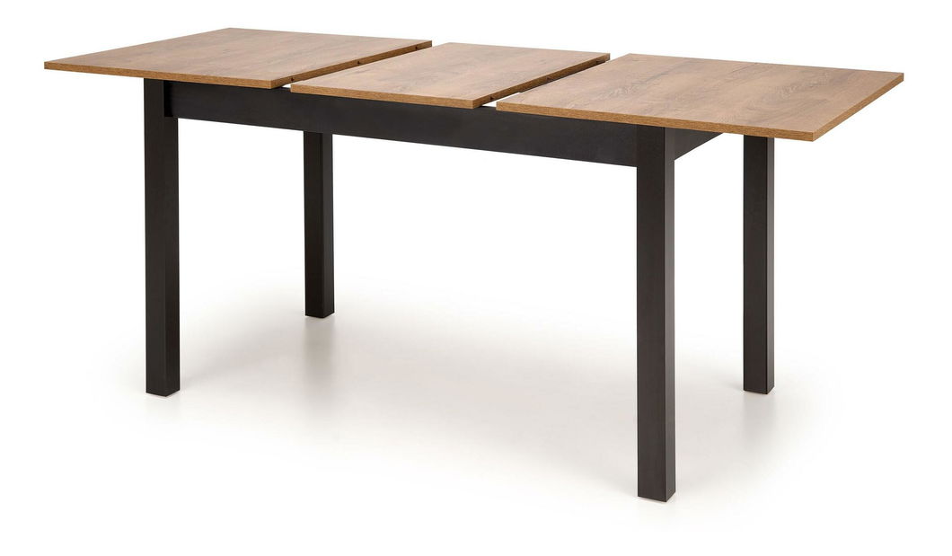 Masă de sufragerie extensibilă Tentempies (stejar artisan + negru) (pentru 4-6 persoane)