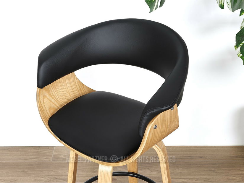 Scaun bar Elynah 75 (negru + stejar)