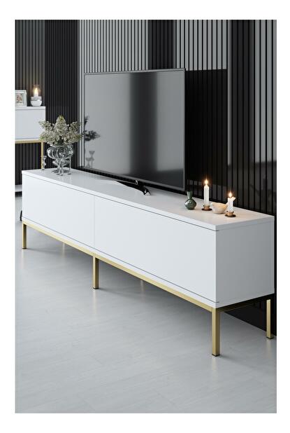 TV asztal/szekrény Vibubi 2 (fehér + arany) 