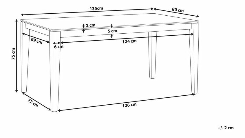 Masă de sufragerie Candelo (pentru 4 persoane) (maro închis)