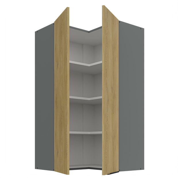 Sarok felső konyhaszekrény Carminia 60x60 GN-108 2F (90) (cremona tölgy + antracit)