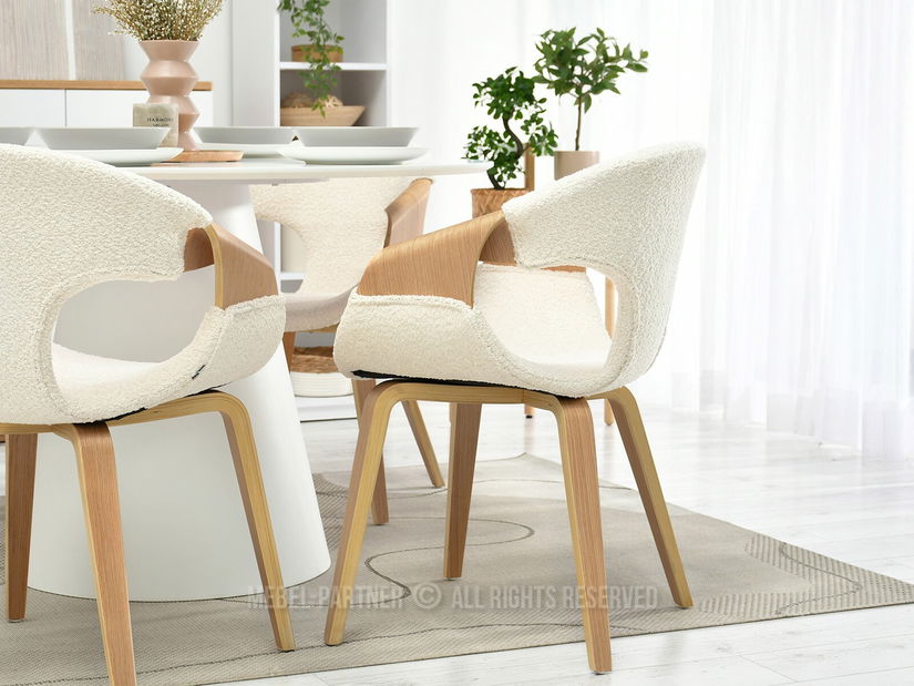 Scaun Kurt (stejar + crem)