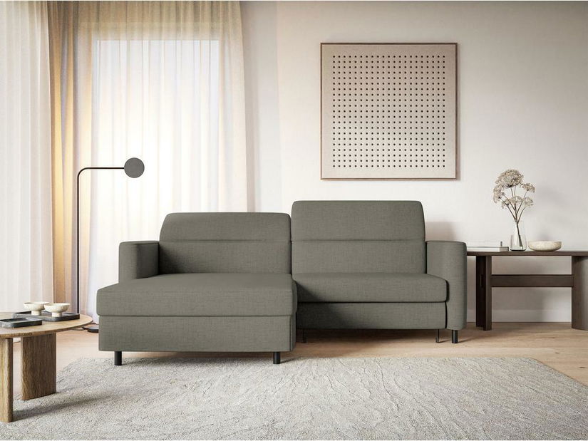 Rohová sedacia súprava Buchu (L) (tmavosivá + čierna)