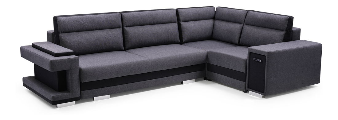 Rohová sedačka Arin (čierna + sivá) (P)