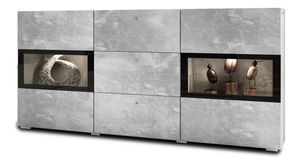 Vitrina Barly Typ 26 (crna + svjetli beton)