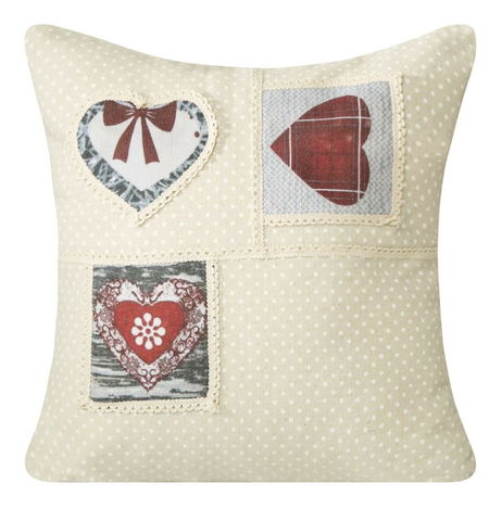 Pernă decorativă 40x40 cm Vesna (bej + roșu)