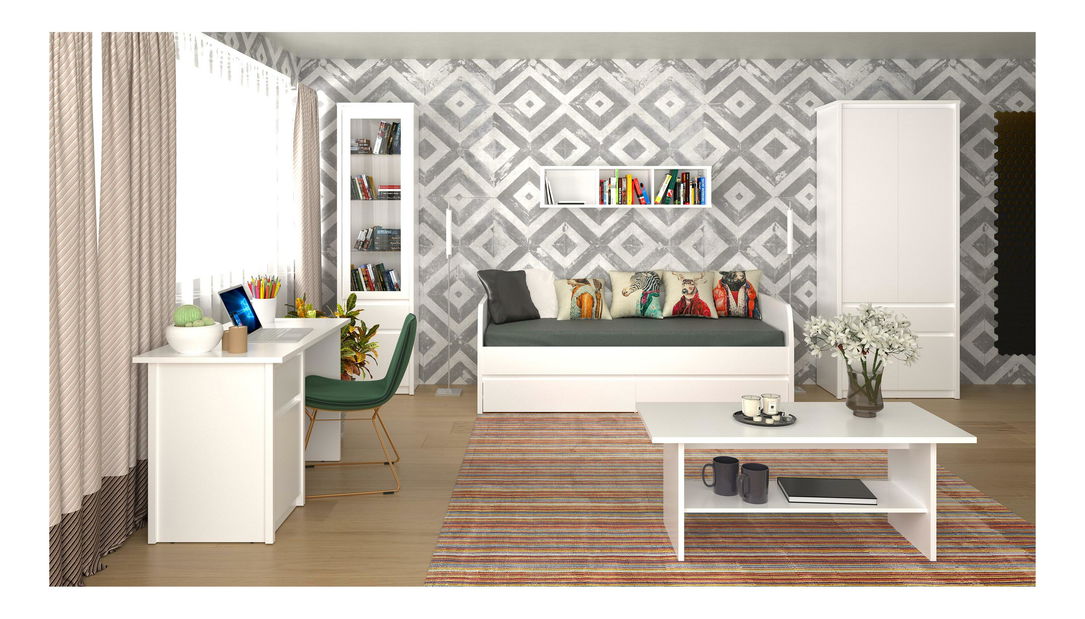 Camera de studenți Ethan 1 (alb)