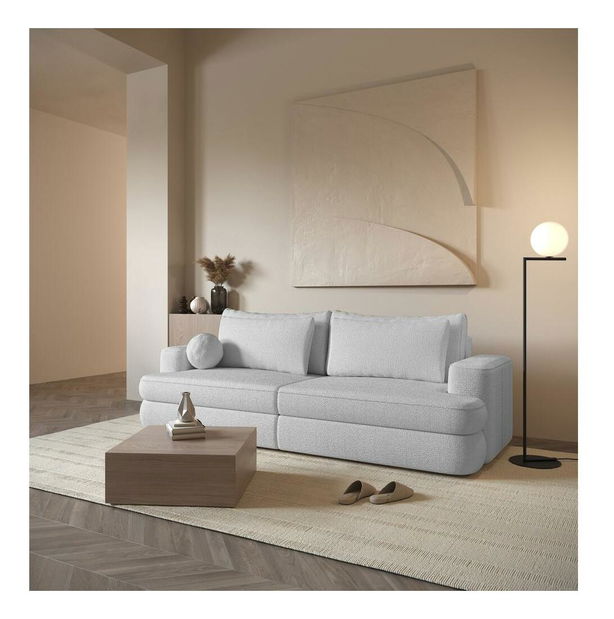 Canapea trei locuri Mello (gri deschis + negru)