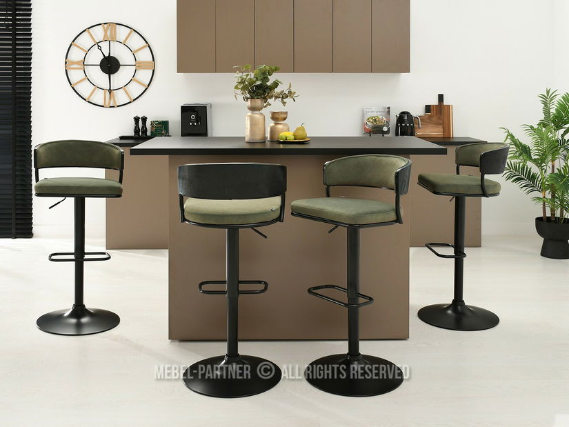 Stolička Marta H (čierno-zelená + čierna)