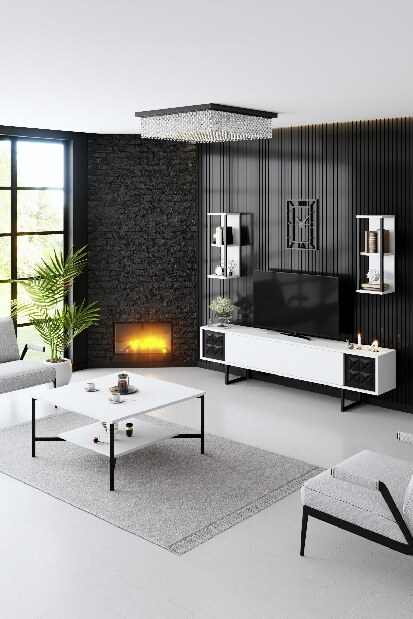 Mobilier living Buon (Alb + Negru)