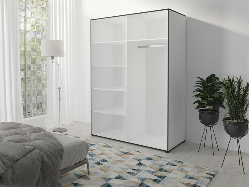 Šatníková skriňa 150 cm Oklahoma 1 (biela + čierna)