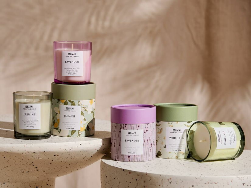 Set mirisnih svijeća bijeli čaj/lavanda/jasmin (3 kom.) Baldomero (zelena)