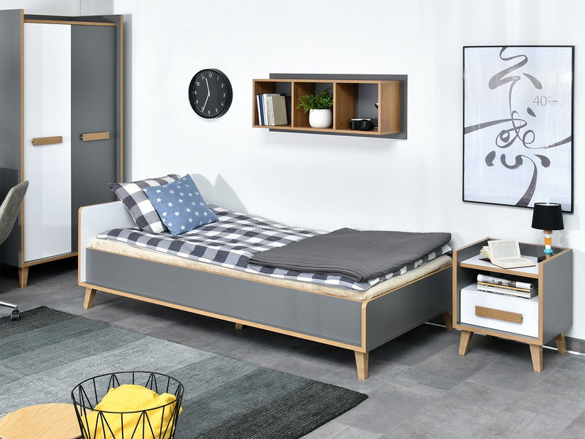 Jednolôžková posteľ Sobrepuso S10 (biela) (s úložným priestorom)