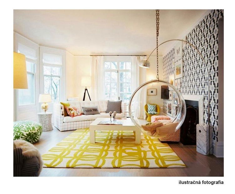 Függesztett hintafotel Belgica 1 (transzparens + arany + fehér) 