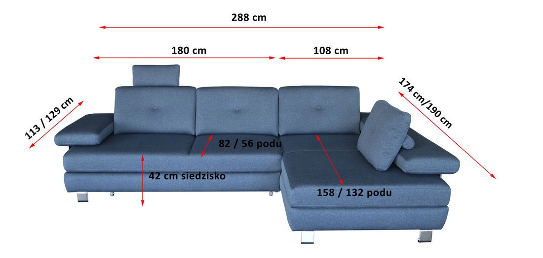 Rohová sedačka Gardenstown (hnedá) (L)