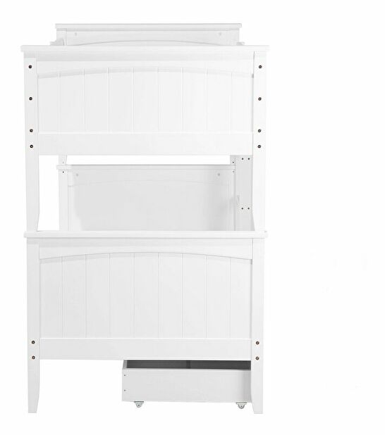 Poschodová posteľ 90 cm RADIN (biela) (s roštom a úl. priestorom)