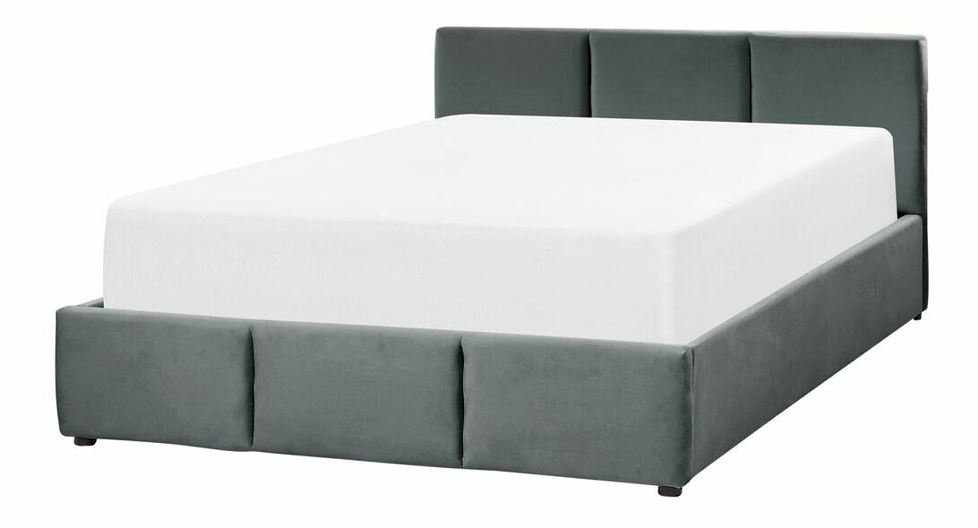 Manželská posteľ 160 cm Belize (tmavosivá) (s roštom) (s úl. priestorom)