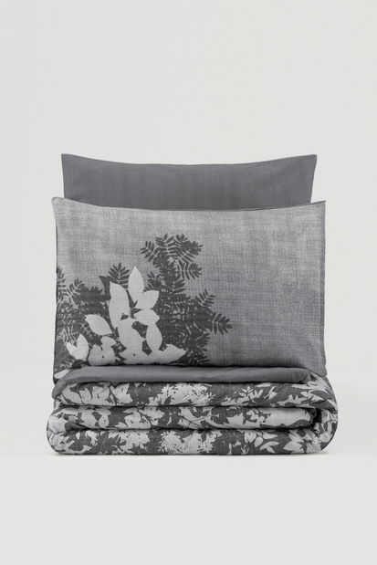 Lenjerie pat 160 x 220 cm Lunther (antracit + Alb)