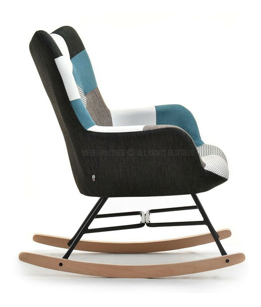 Fotelja Sibyla (patchwork + crna bukva)