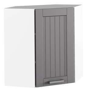 Dulap superior de bucătărie, de colț Janne Typ 10 (gri închis + alb)
