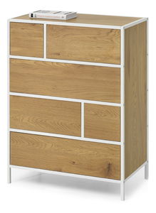 Comodă Soren Kom (stejar + alb)