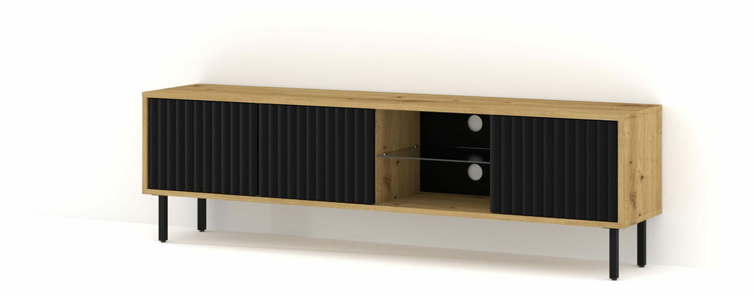 Masă TV Mitra 156 (Stejar artisan + Negru)