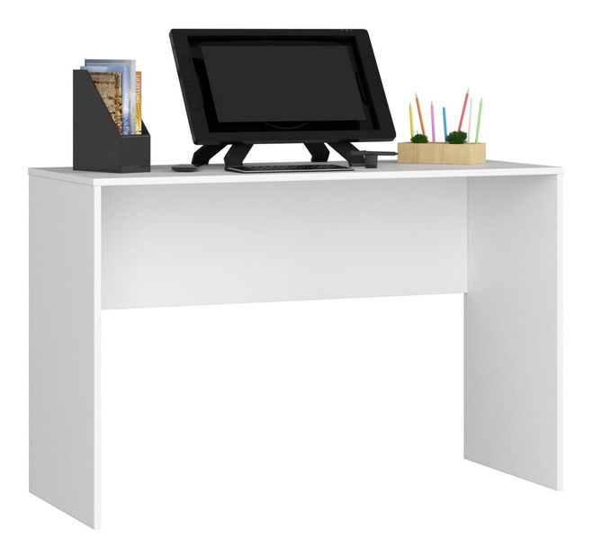 Kutni PC stol Bahar (bijeli sjaj)